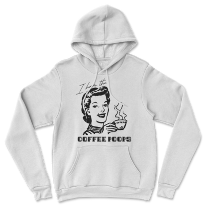 Gildan SoftStyle Hoodie Coffee Poops  in White