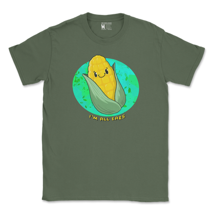 Gildan SoftStyle T-Shirt Mmm Corn in Military Green