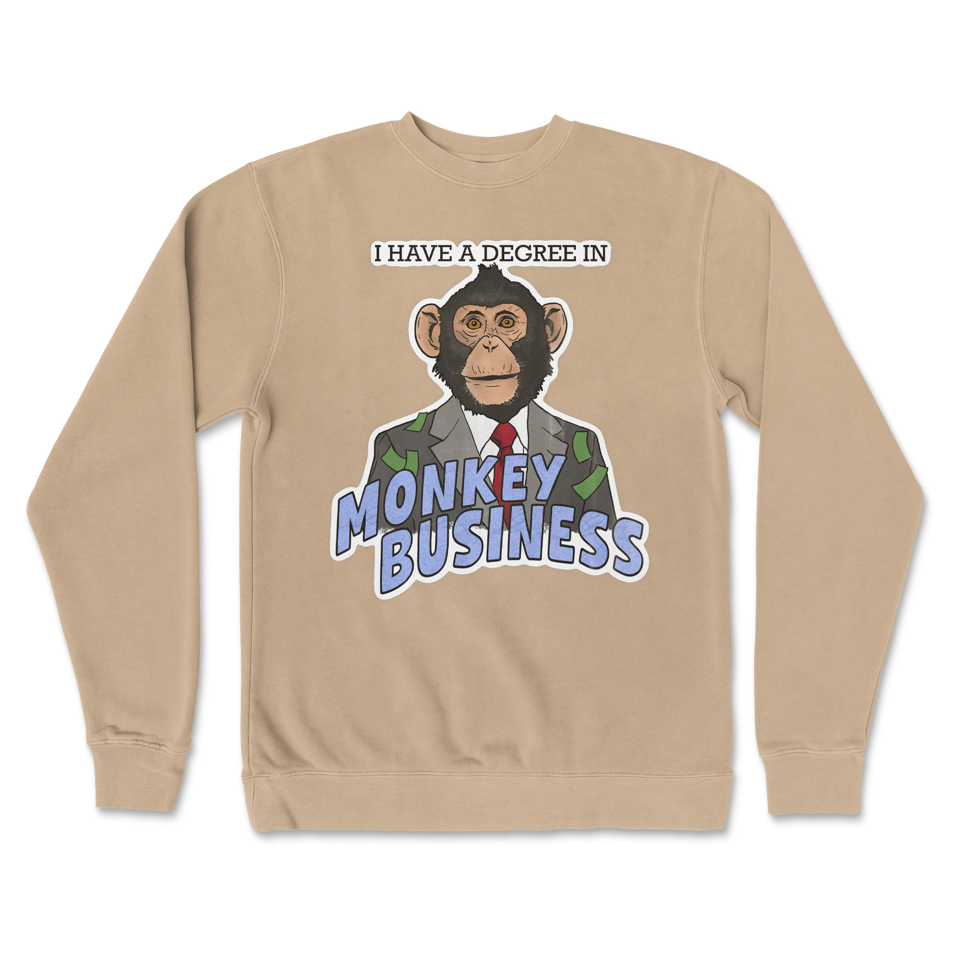 Independent Clothing Co. Crew Neck Monkey Business in Sandstone