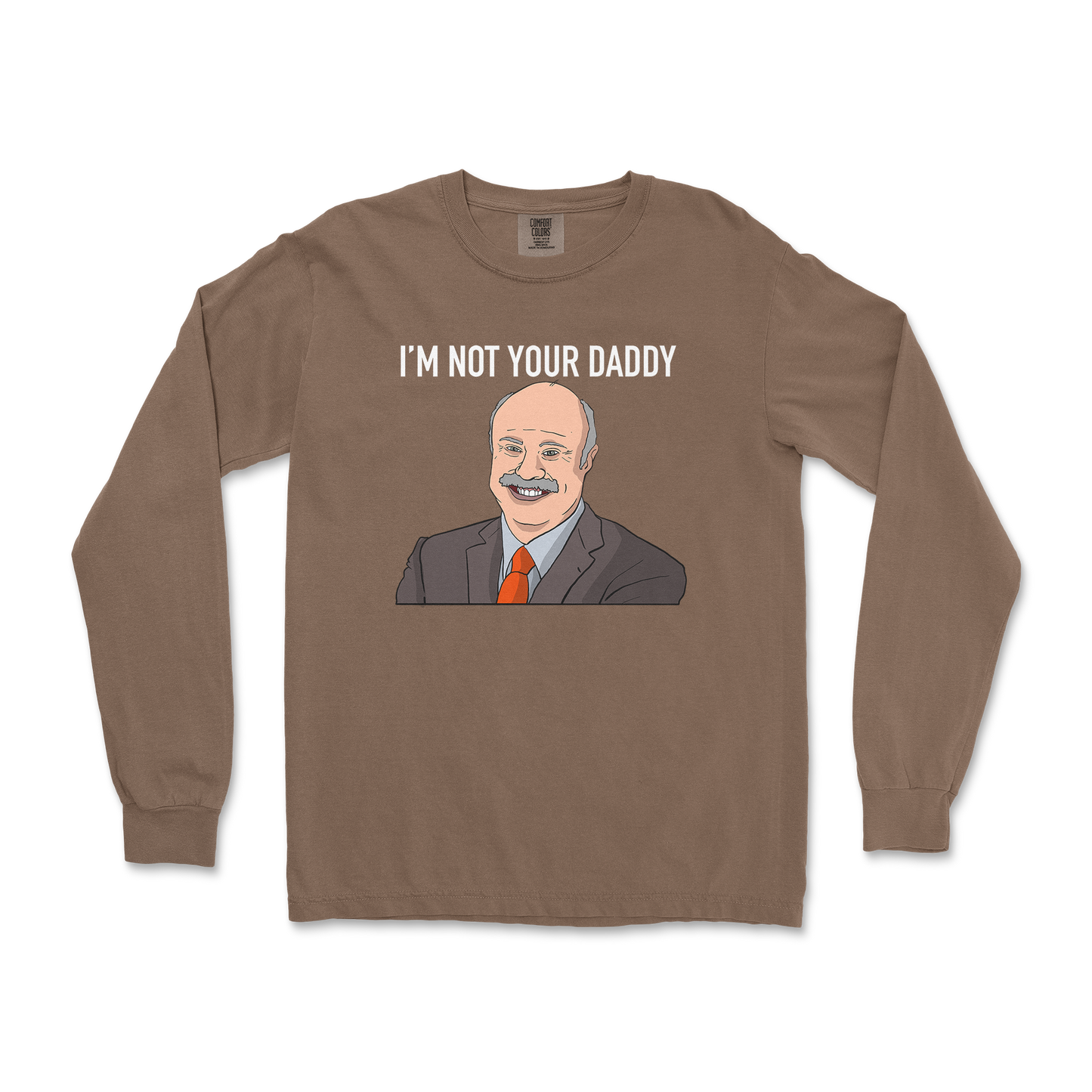 Comfort Colors Long Sleeve Daddy Phil in Espresso