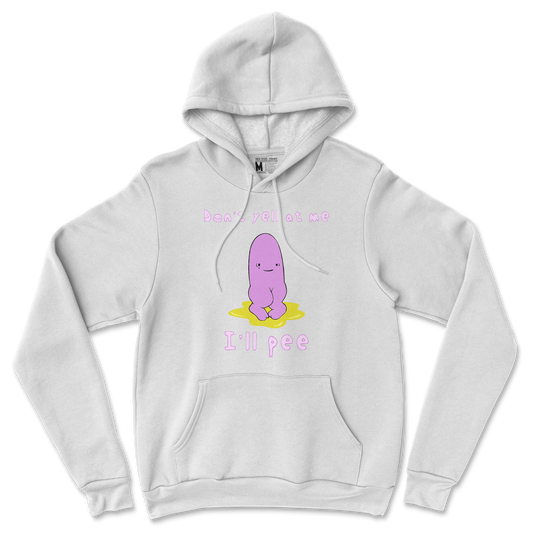 Gildan SoftStyle Hoodie Dont Yell 2 in White