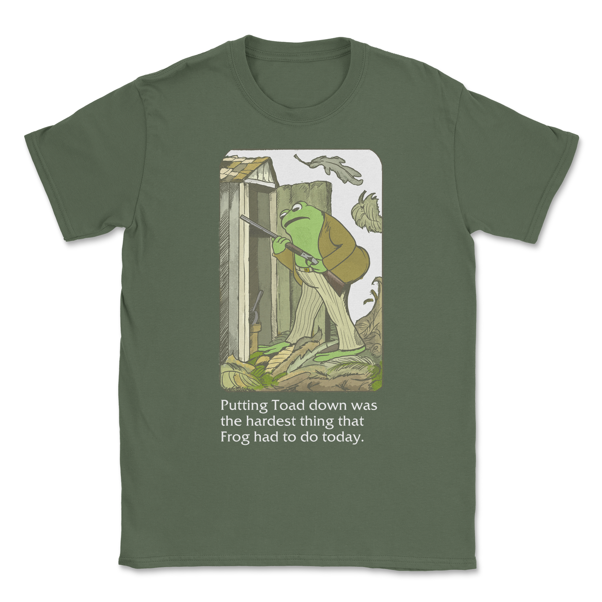 The Nice Shirt T-Shirt Frog and Toad  in Military-Green