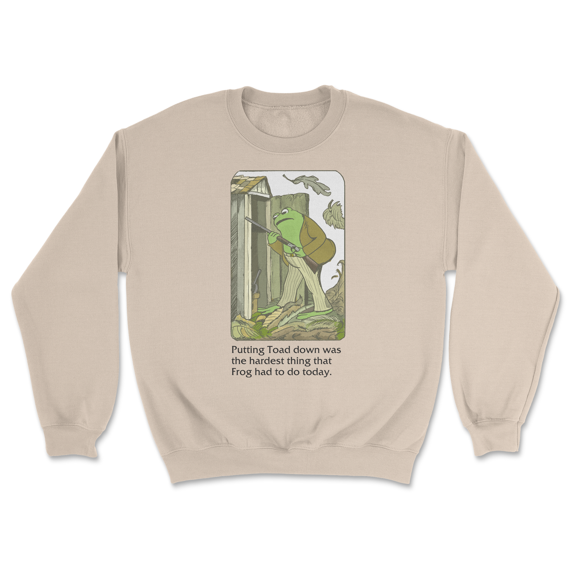 The Nice Shirt Crew Neck Frog and Toad  in Sand