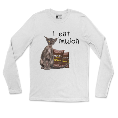 Gildan SoftStyle Long Sleeve I Eat Mulch in White