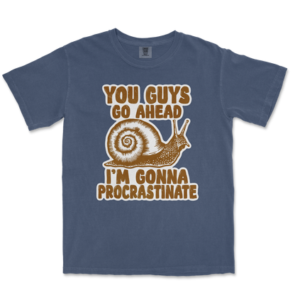 Comfort Colors T-Shirt Procrastinating Snail  in Midnight