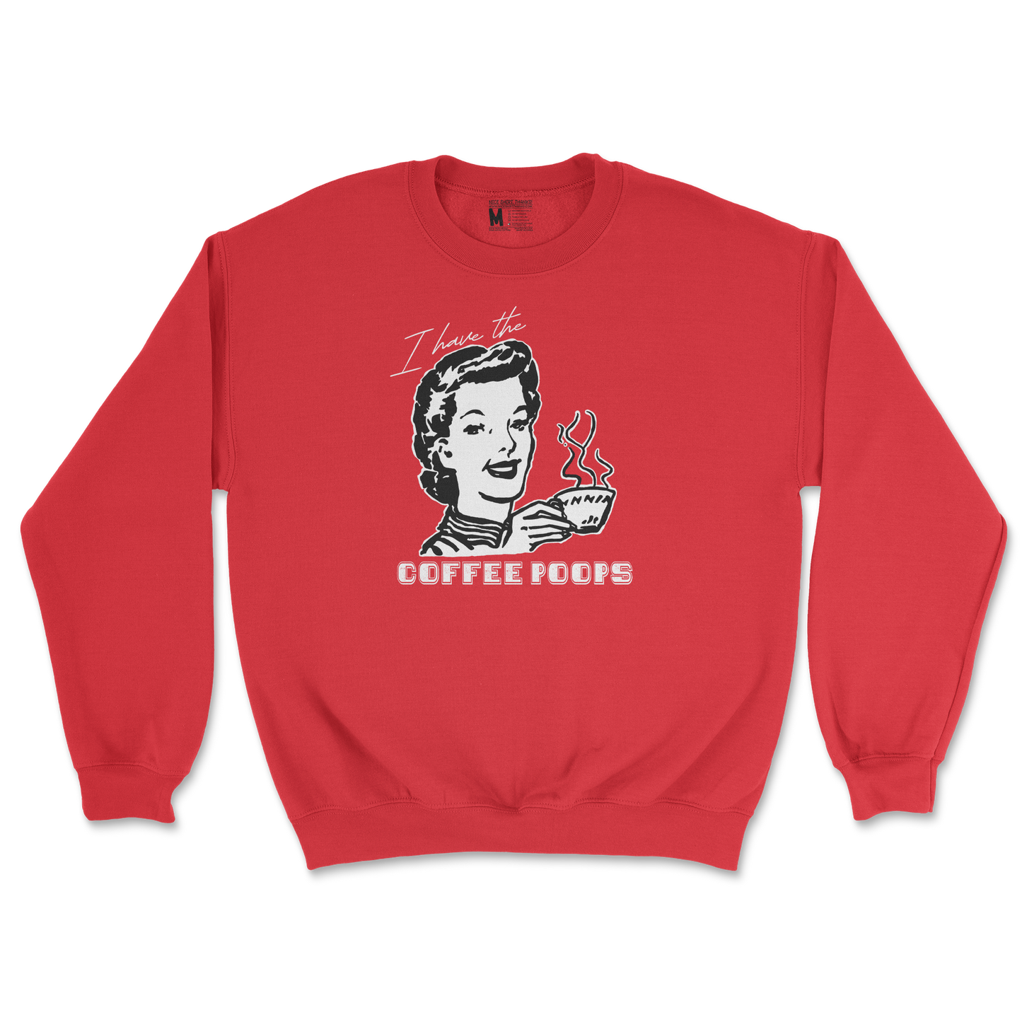 Gildan SoftStyle Crew Neck Coffee Poops  in Red