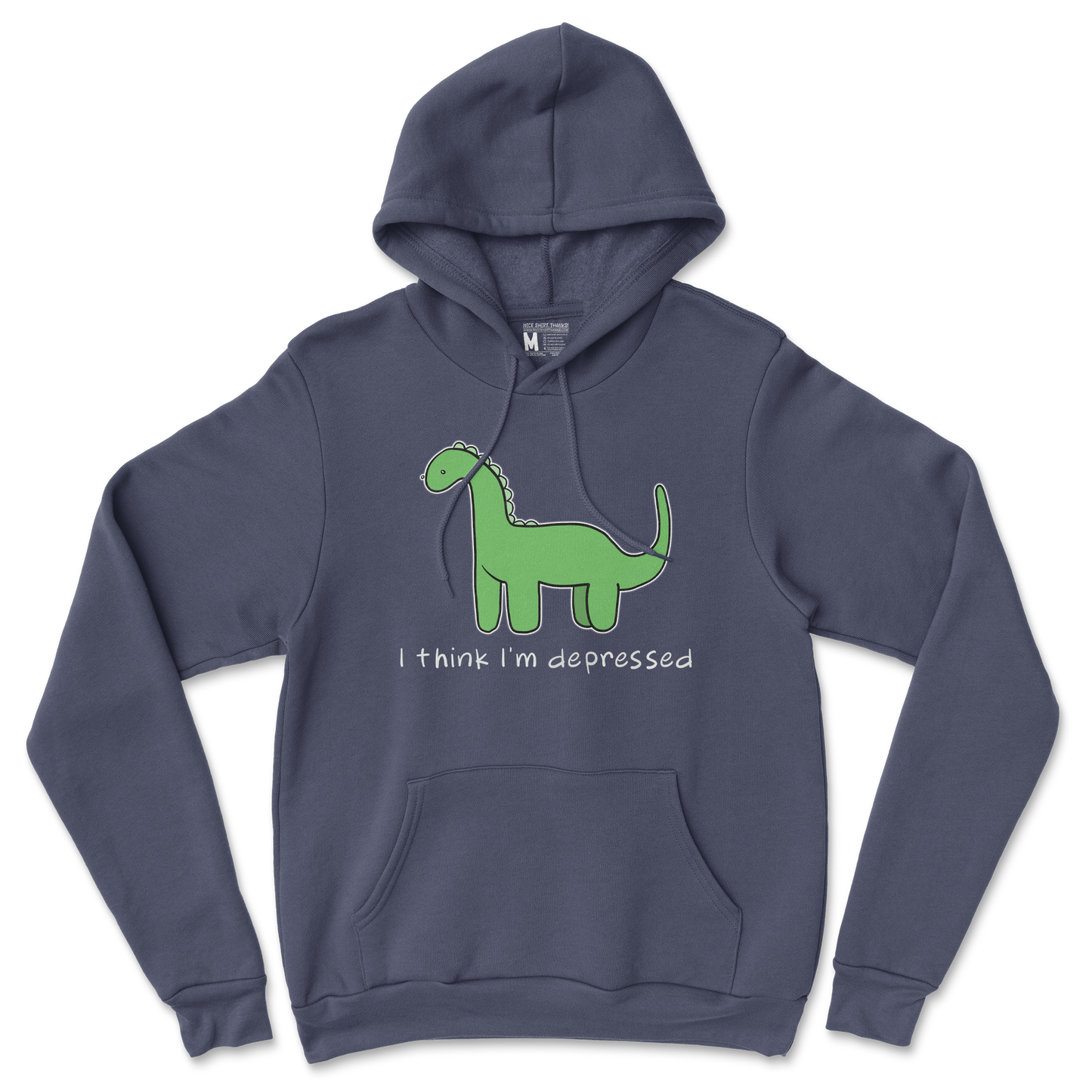 Gildan SoftStyle Hoodie Depressed Dino  in Navy