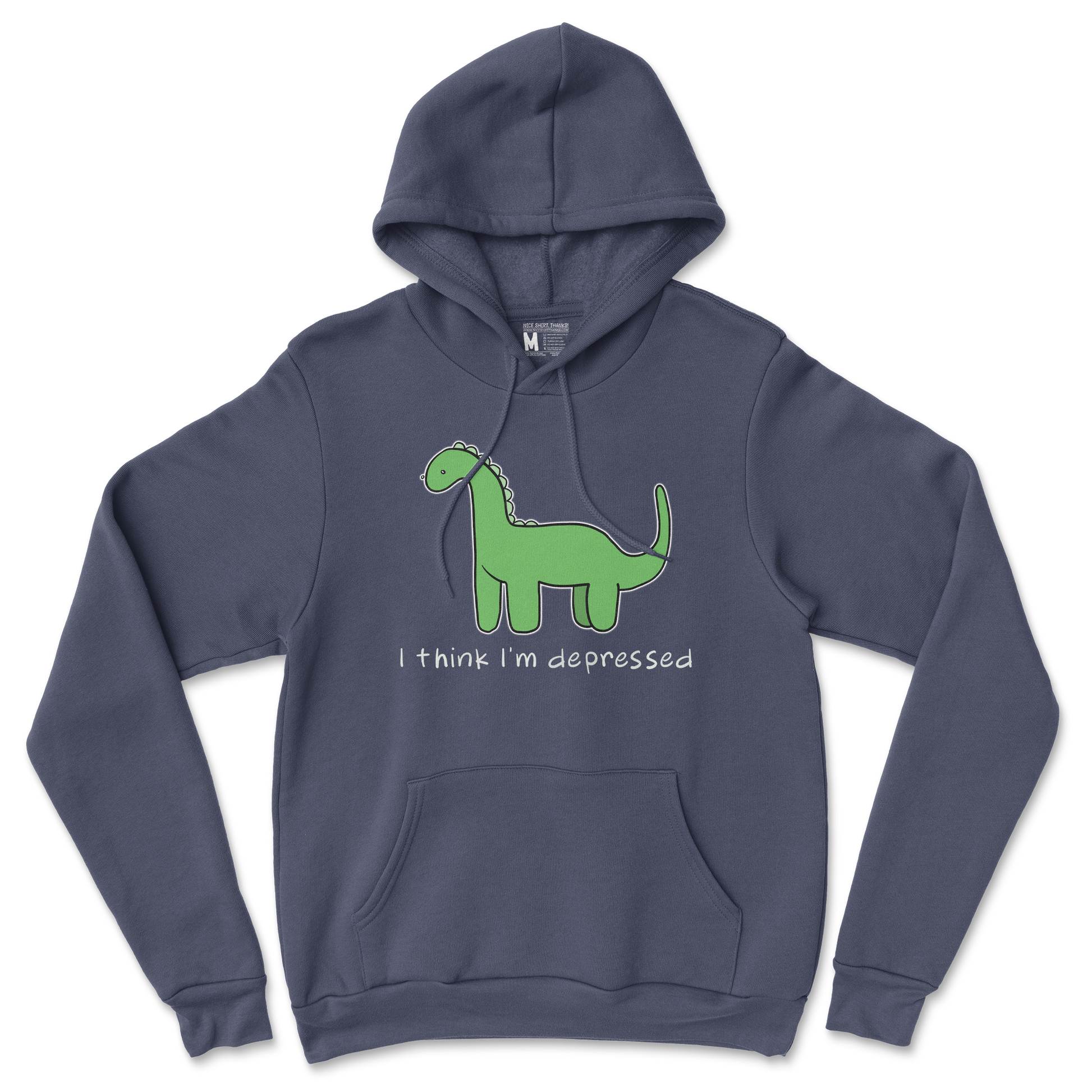 Gildan SoftStyle Hoodie Depressed Dino  in Navy