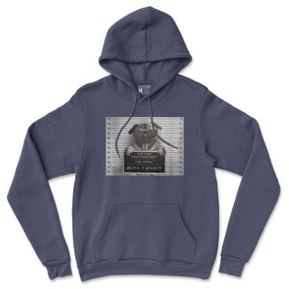 Gildan SoftStyle Hoodie Naughty Pug in Navy