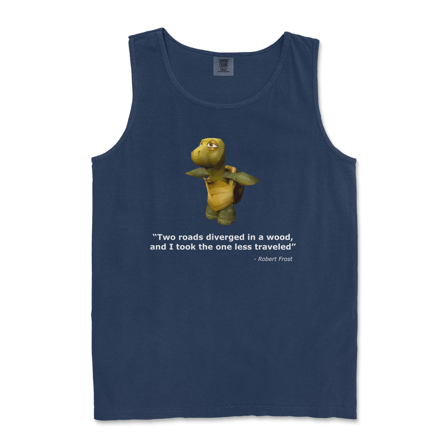 Comfort Colors Tank Top Robert Frost Quote in TrueNavy