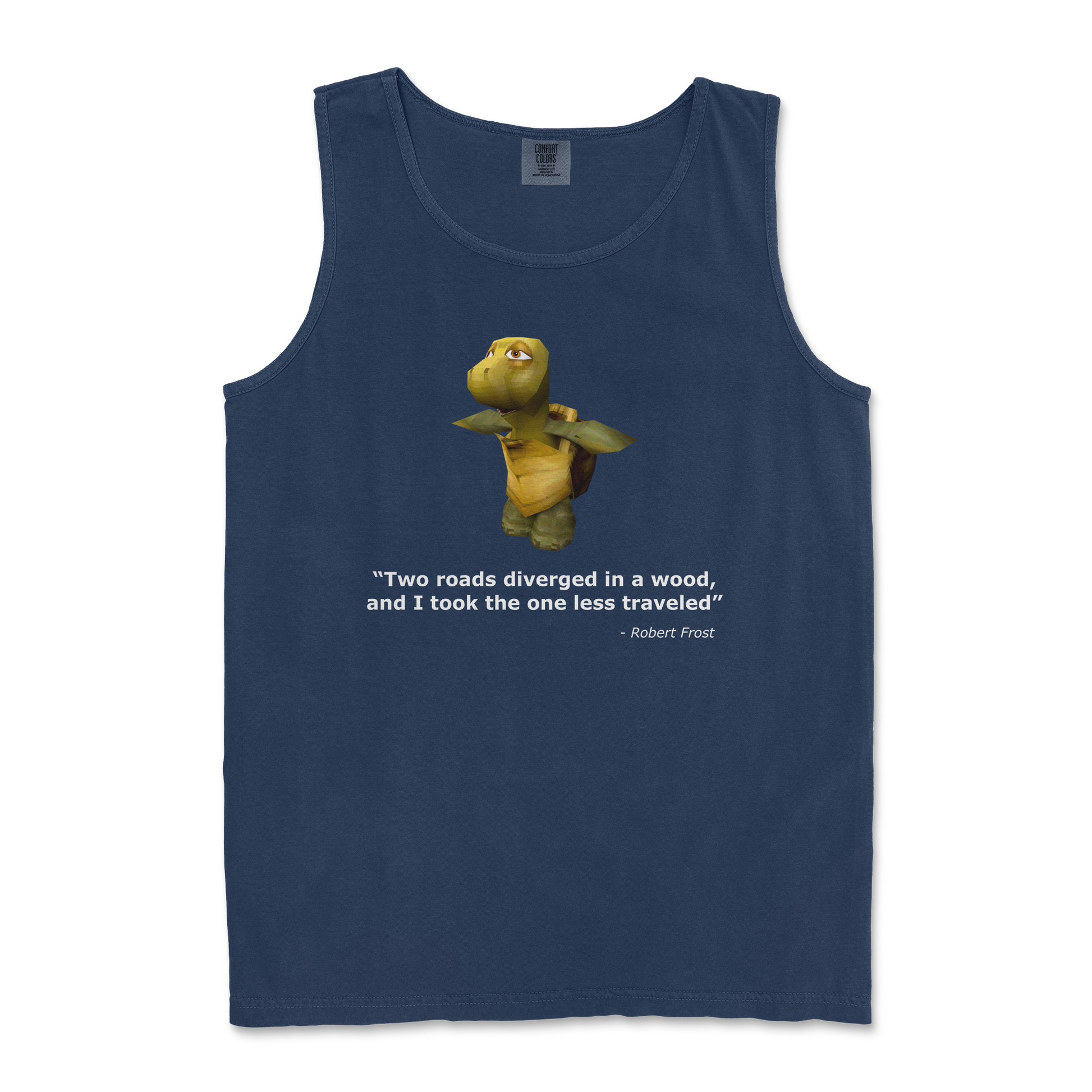 Comfort Colors Tank Top Robert Frost Quote in TrueNavy