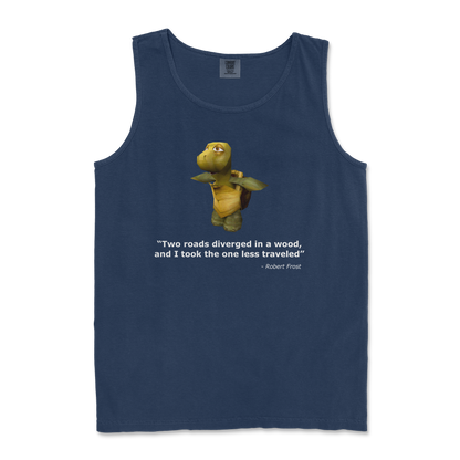 Comfort Colors Tank Top Robert Frost Quote in TrueNavy