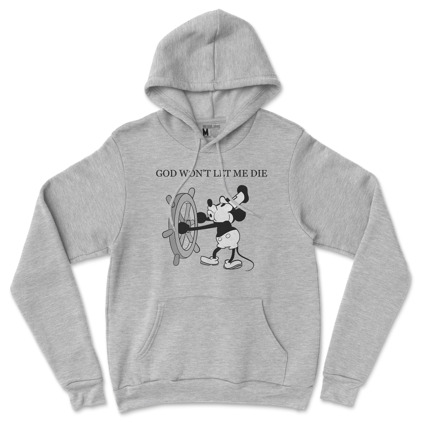 Gildan SoftStyle Hoodie God Wont Let Me Die in Sports Grey