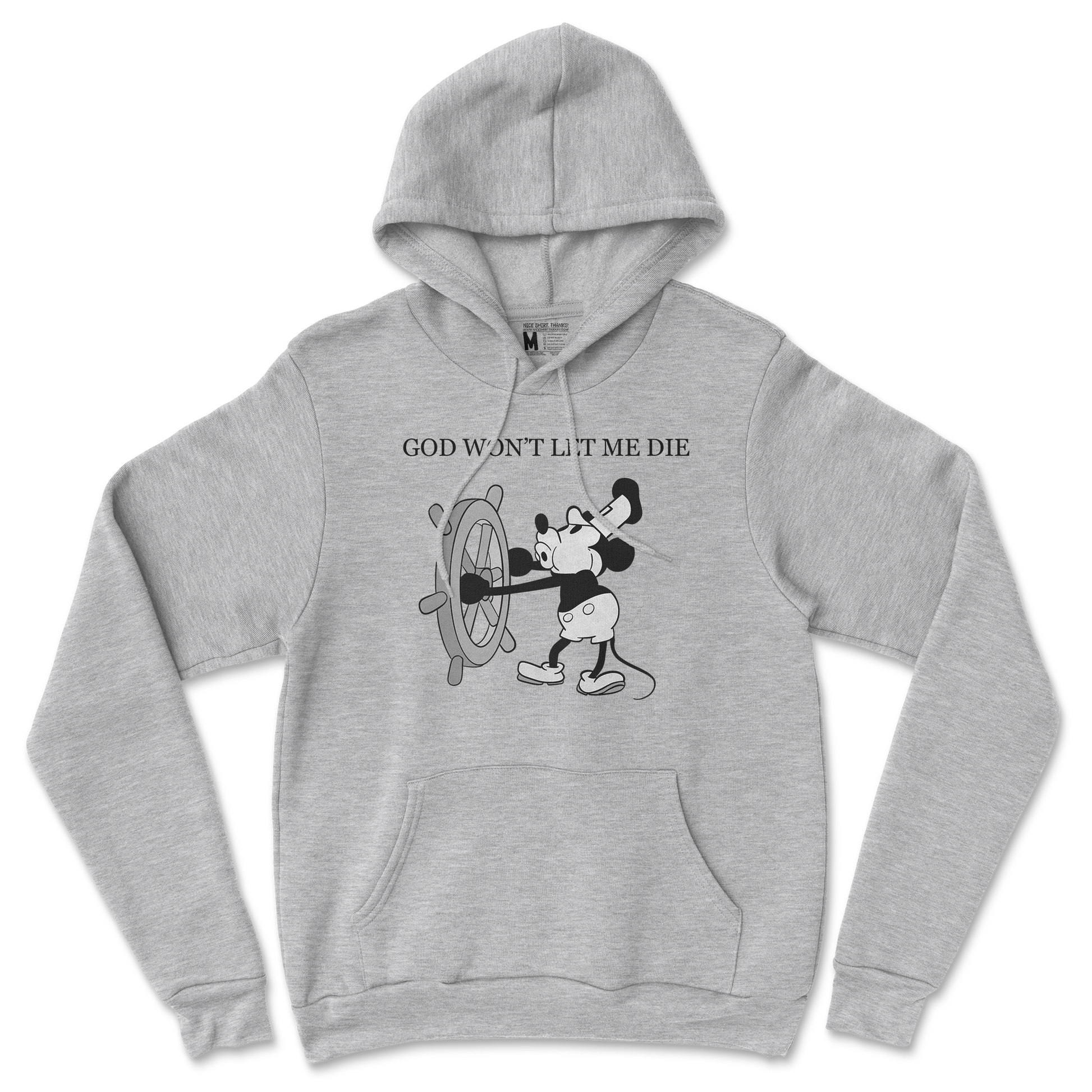 Gildan SoftStyle Hoodie God Wont Let Me Die in Sports Grey