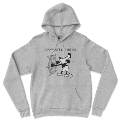 Gildan SoftStyle Hoodie God Wont Let Me Die in Sports Grey