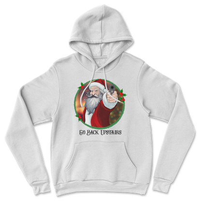 Gildan SoftStyle Hoodie Angry Santa  in White