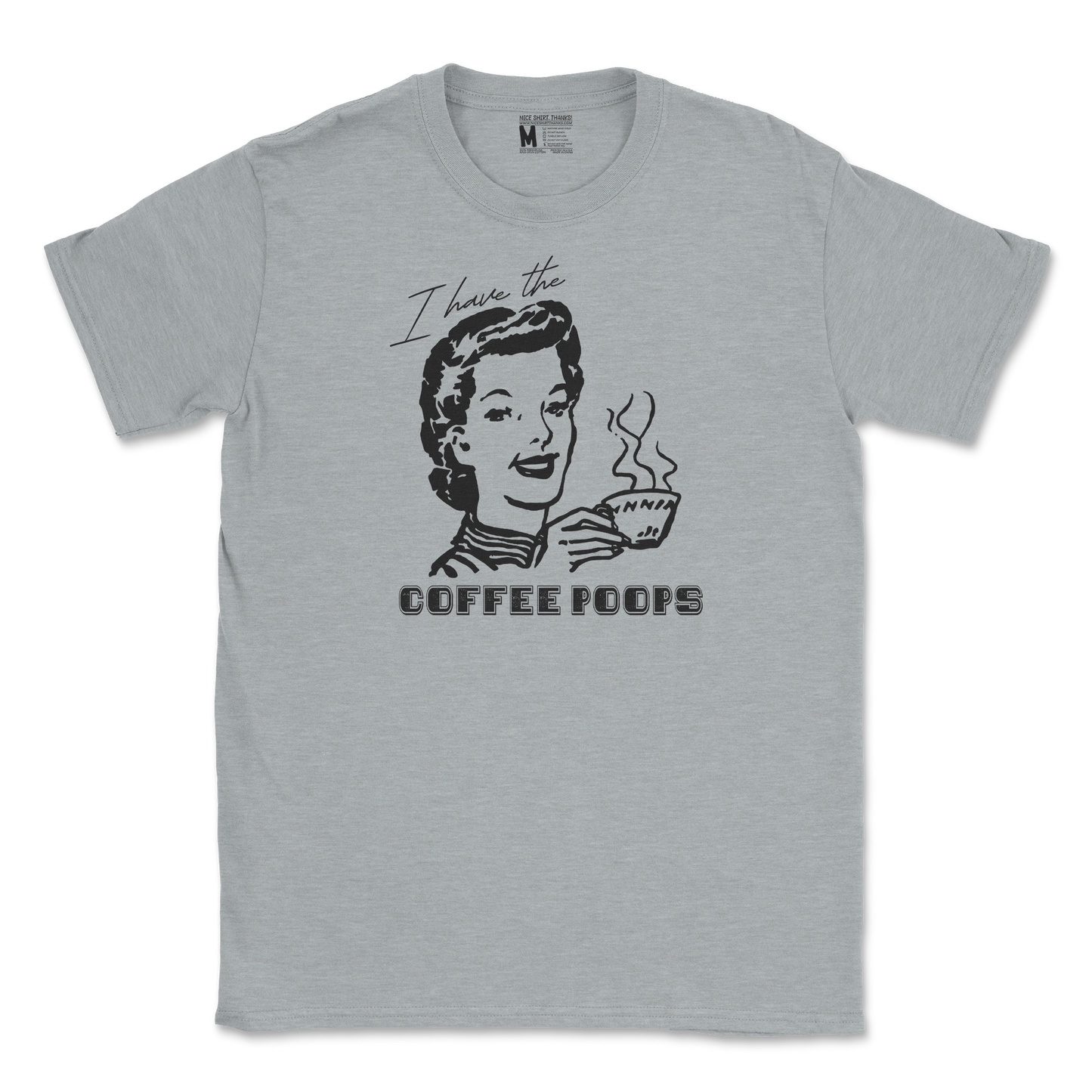 Gildan SoftStyle T-Shirt Coffee Poops  in Sport-Grey