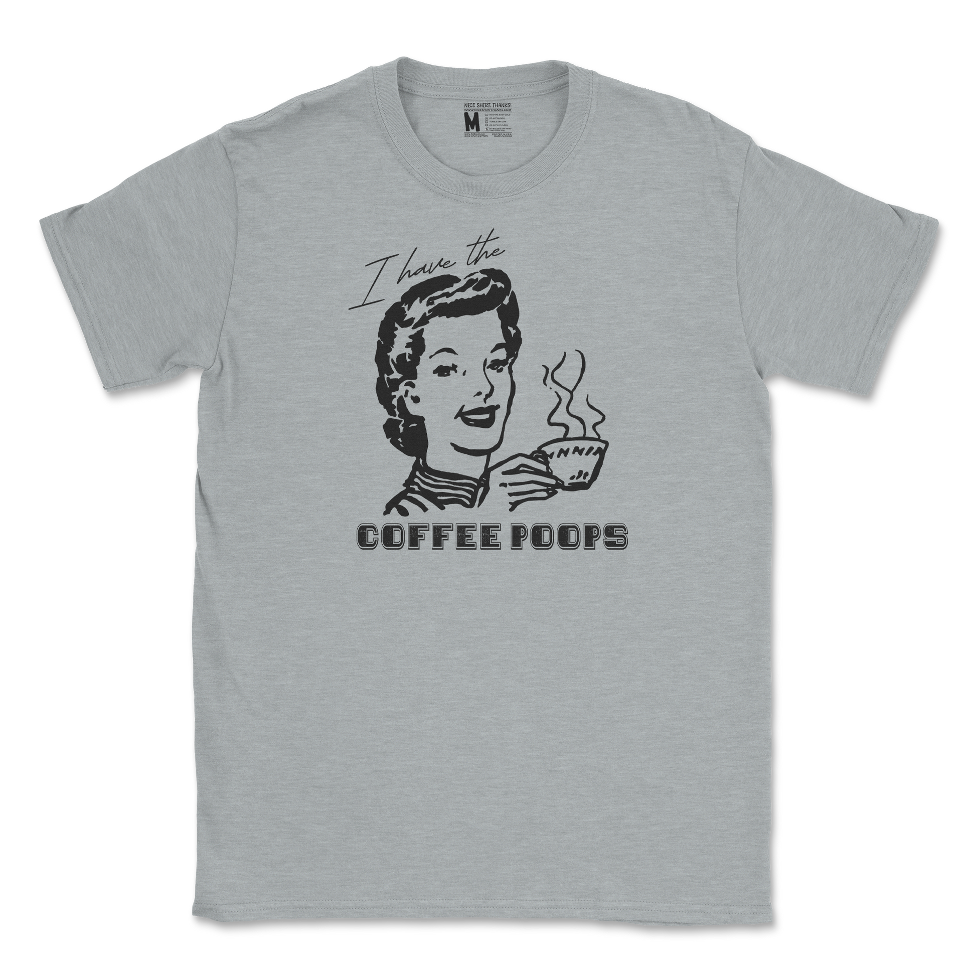 Gildan SoftStyle T-Shirt Coffee Poops  in Sport-Grey