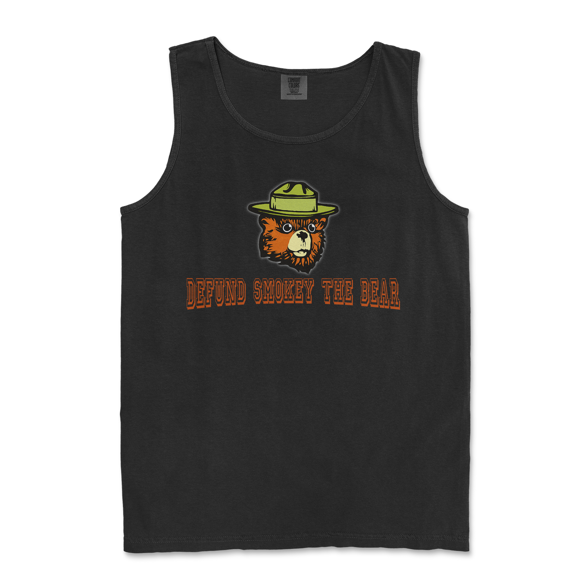 Comfort Colors Tank Top Defund Smokey Bear in Black