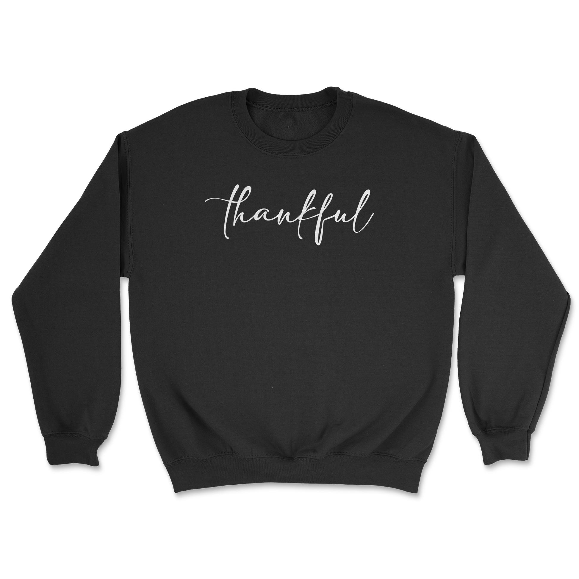 Gildan SoftStyle Crew Neck Thankful  in Black