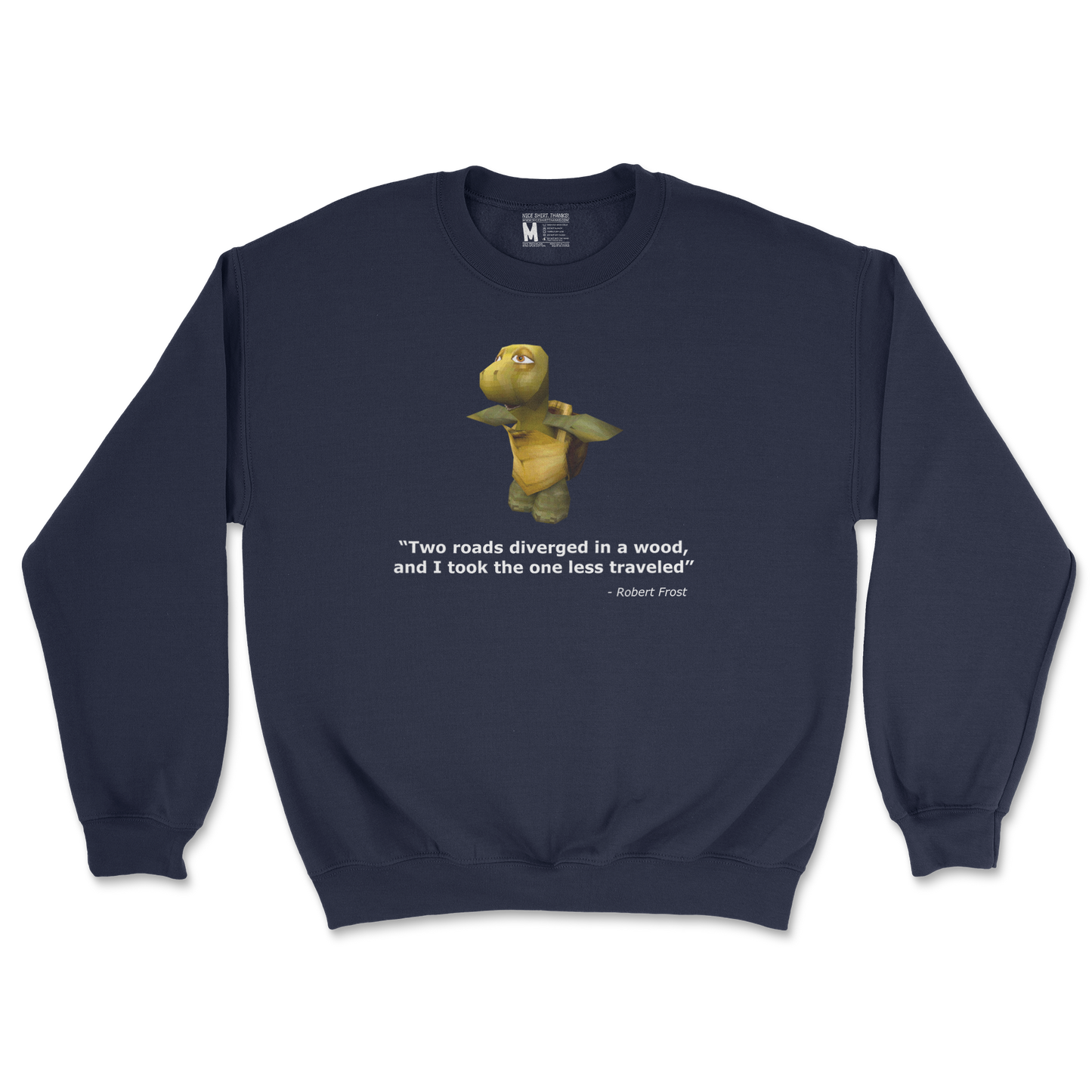 Gildan SoftStyle Crew Neck Robert Frost Quote in Navy