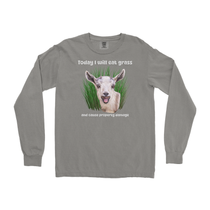 Comfort Colors Long Sleeve Crazy Goat  in Grey