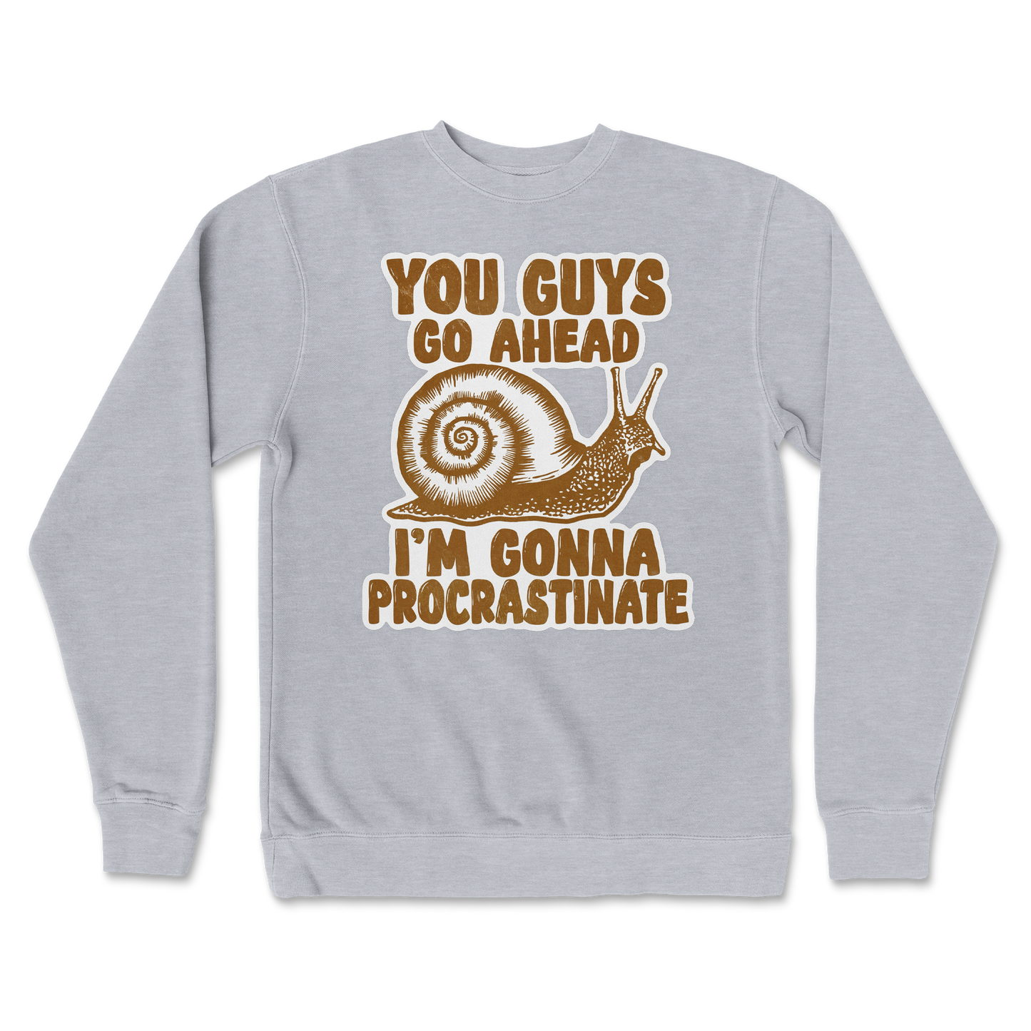 Independent Clothing Co. Crew Neck Procrastinating Snail  in Grey-Heather