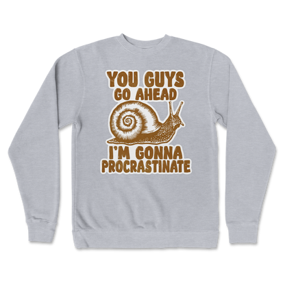 Independent Clothing Co. Crew Neck Procrastinating Snail  in Grey-Heather