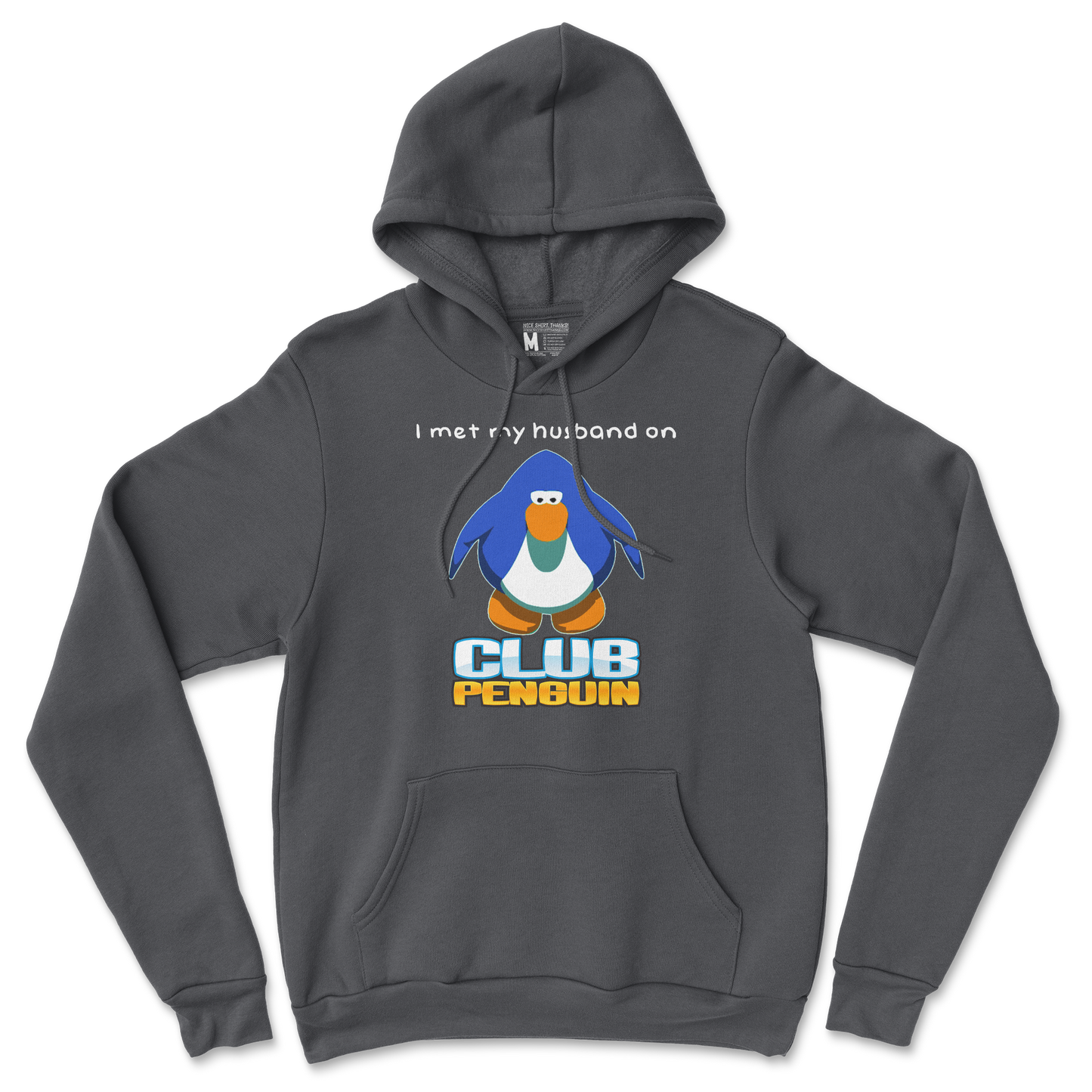 Gildan SoftStyle Hoodie Club Penguin Husband  in Black