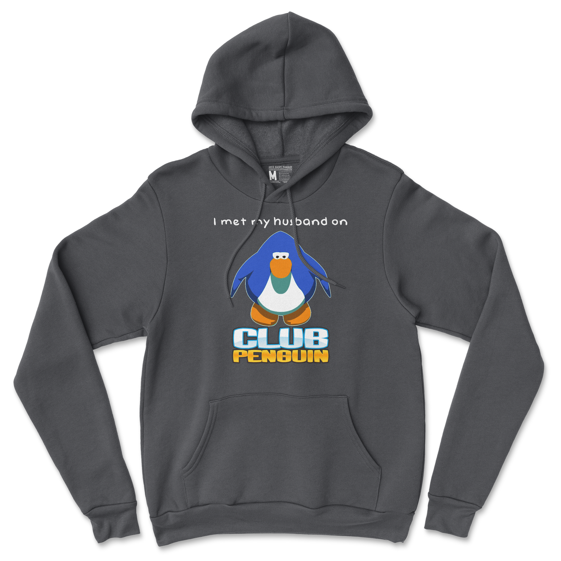 Gildan SoftStyle Hoodie Club Penguin Husband  in Black