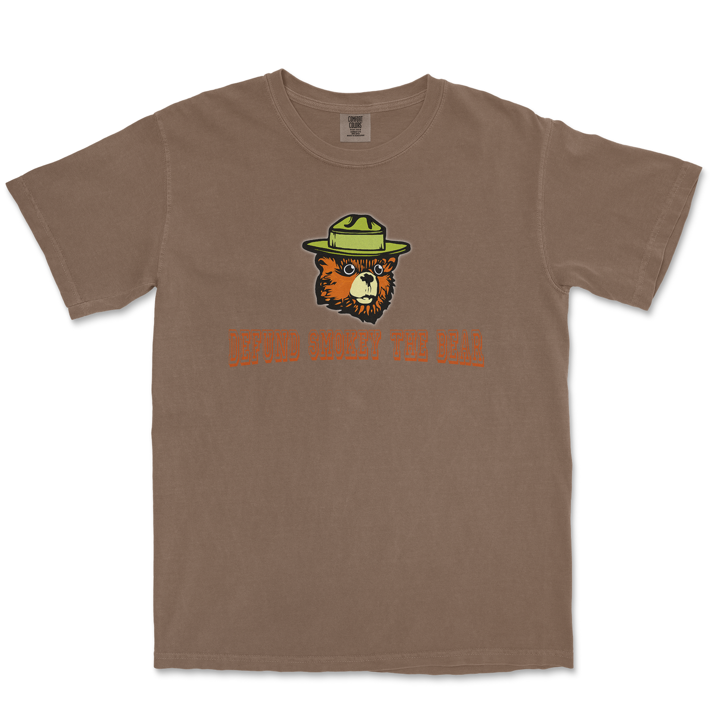 Comfort Colors T-Shirt Defund Smokey Bear in Espresso