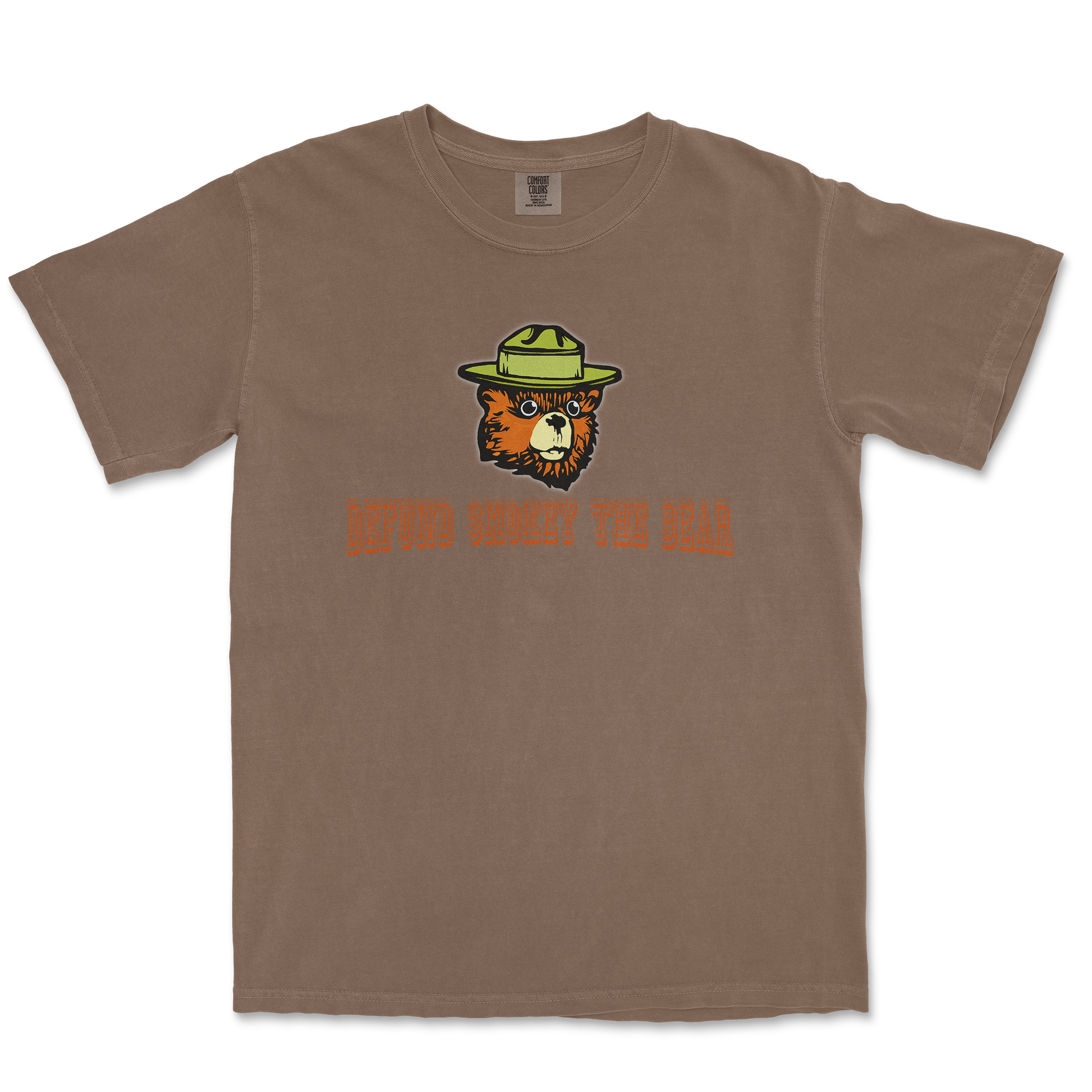 Comfort Colors T-Shirt Defund Smokey Bear in Espresso