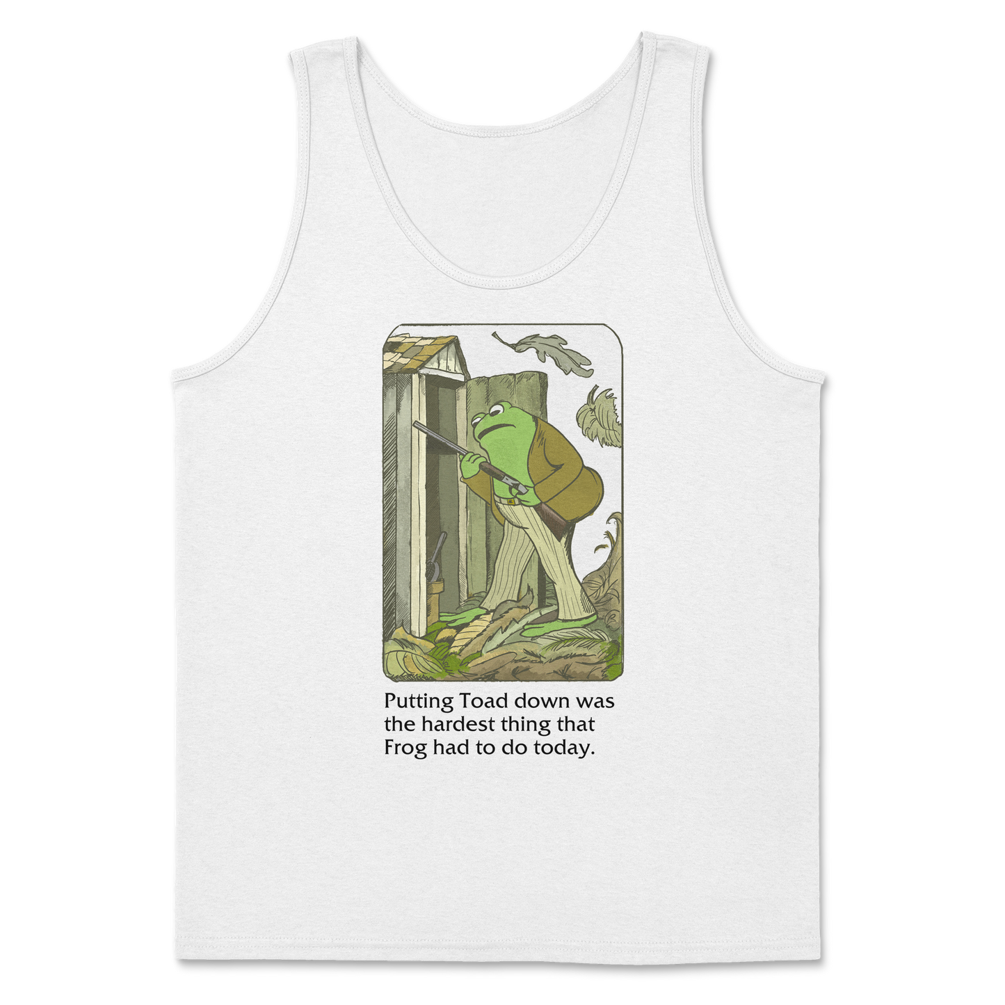 The Nice Shirt Tank Top Frog and Toad  in White