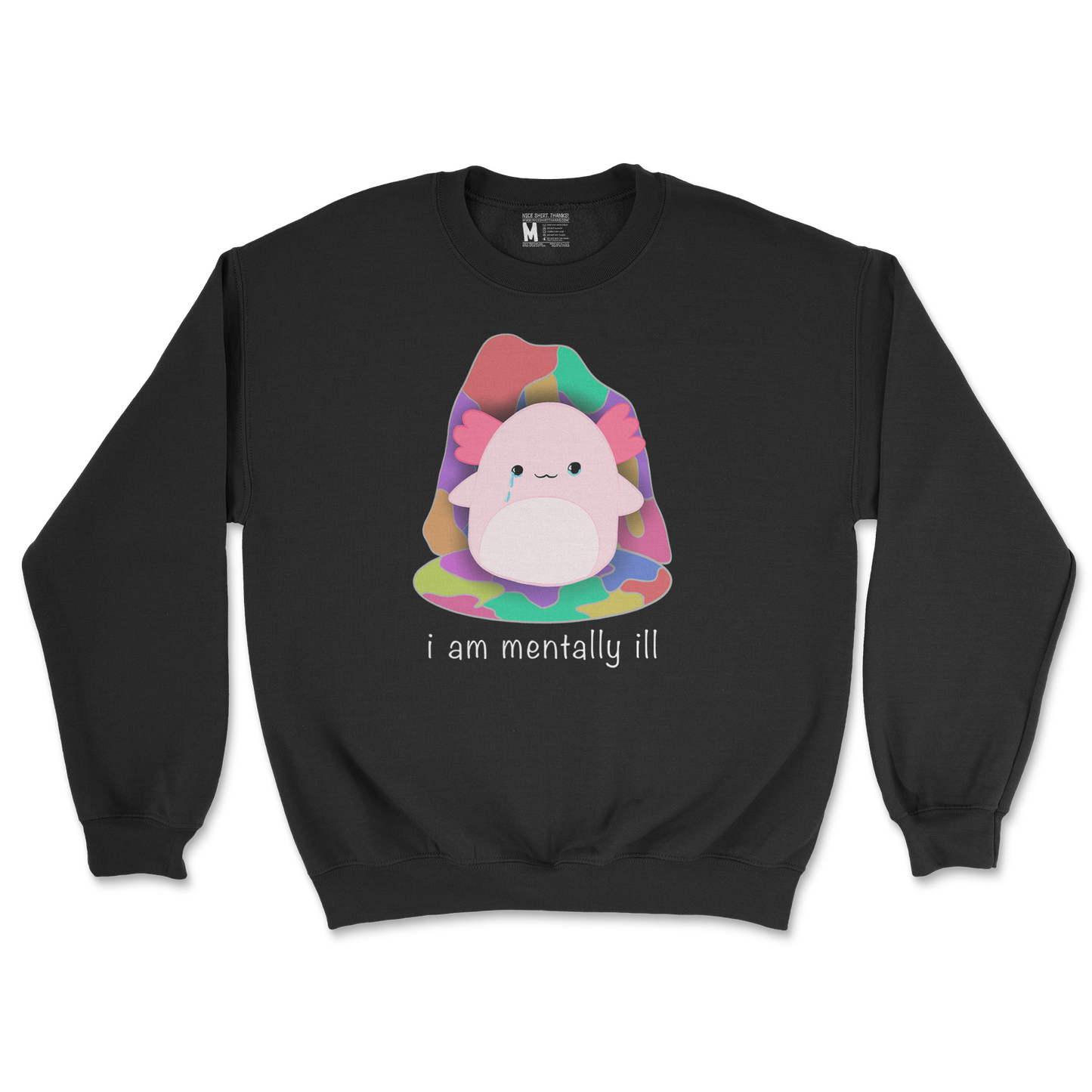 Gildan SoftStyle Crew Neck Mentally Ill and Squishy in Black