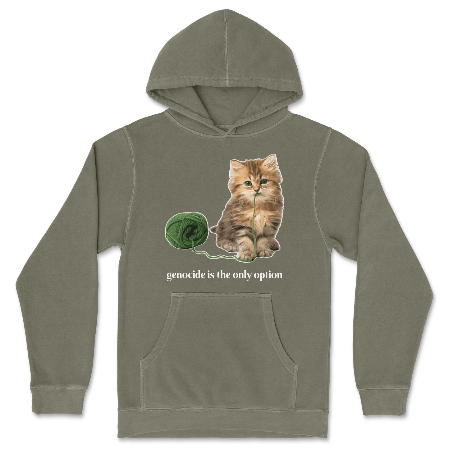 Independent Clothing Co. Hoodie Genocide Kitty  in Olive