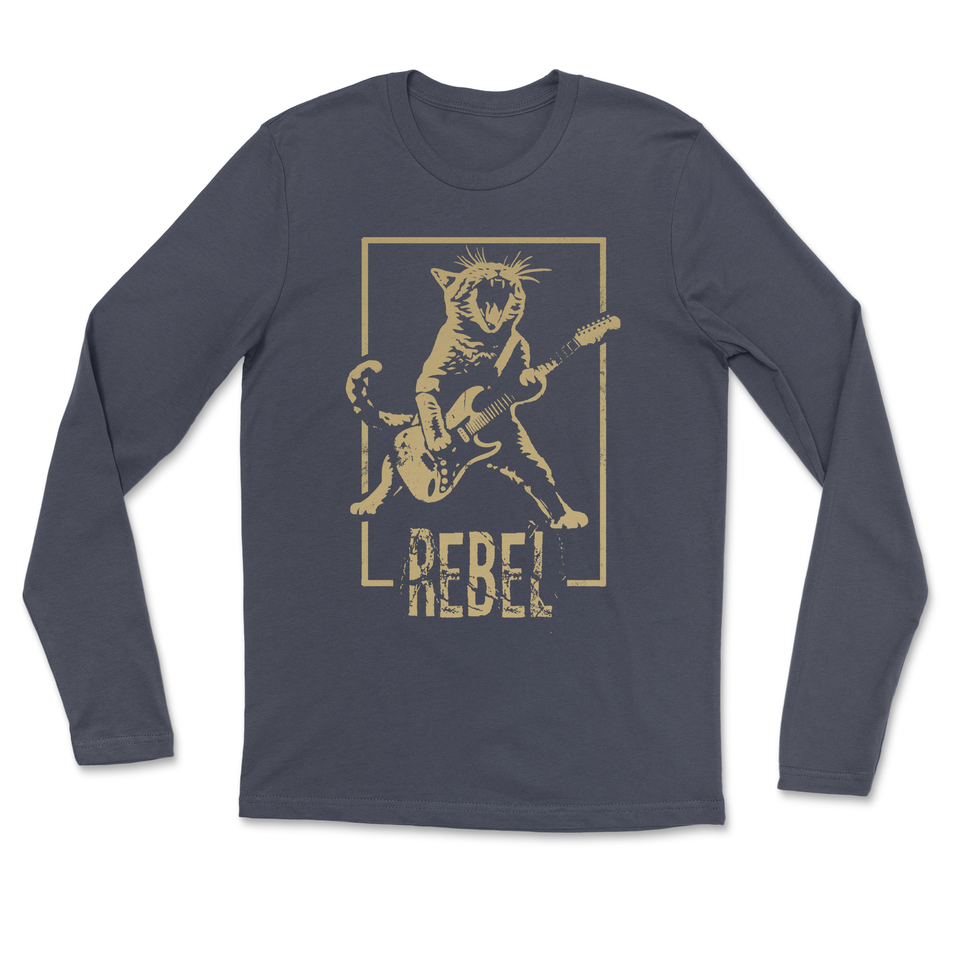 Heavy Blend Long Sleeve Rebel Kitty in Navy