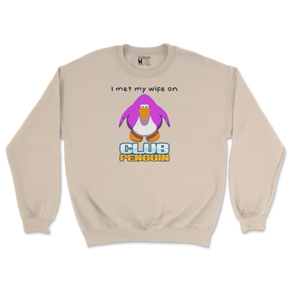 Gildan SoftStyle Crew Neck Club Penguin Wife  in Sand