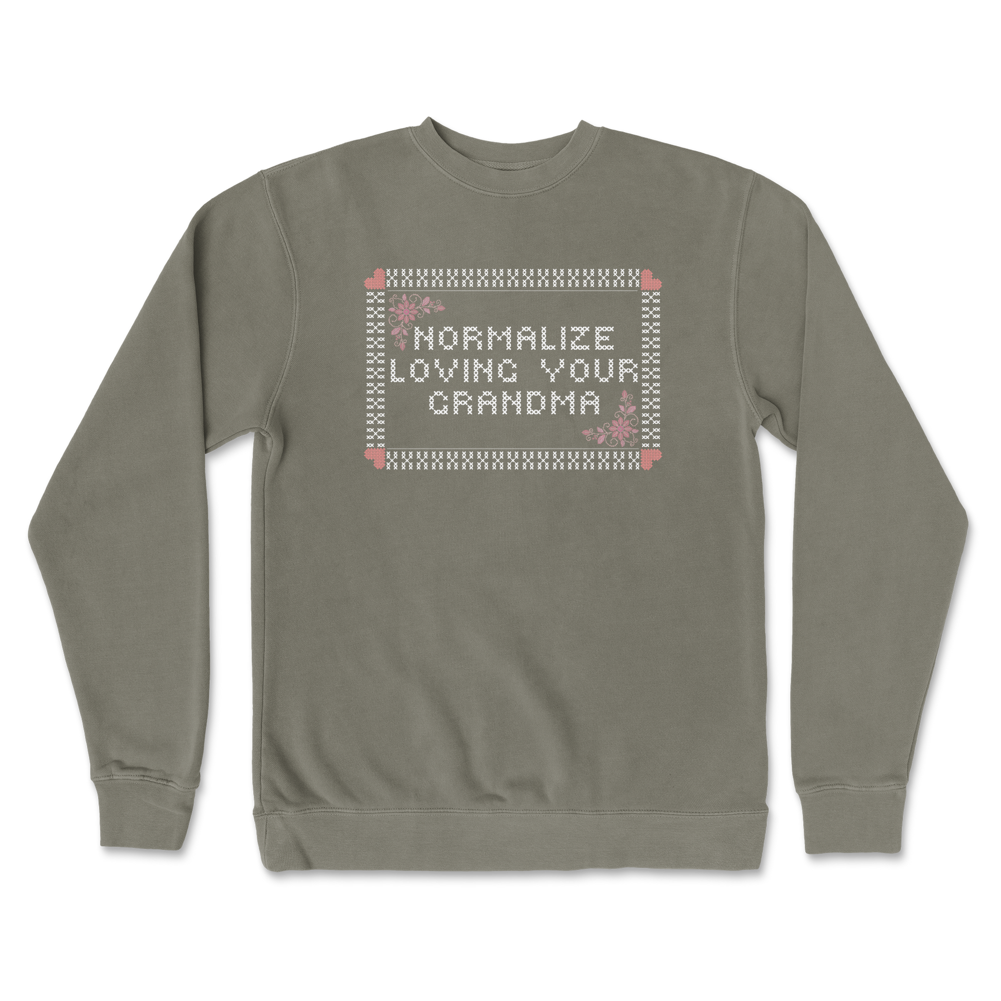 Independent Clothing Co. Crew Neck Cross Stitch in Army