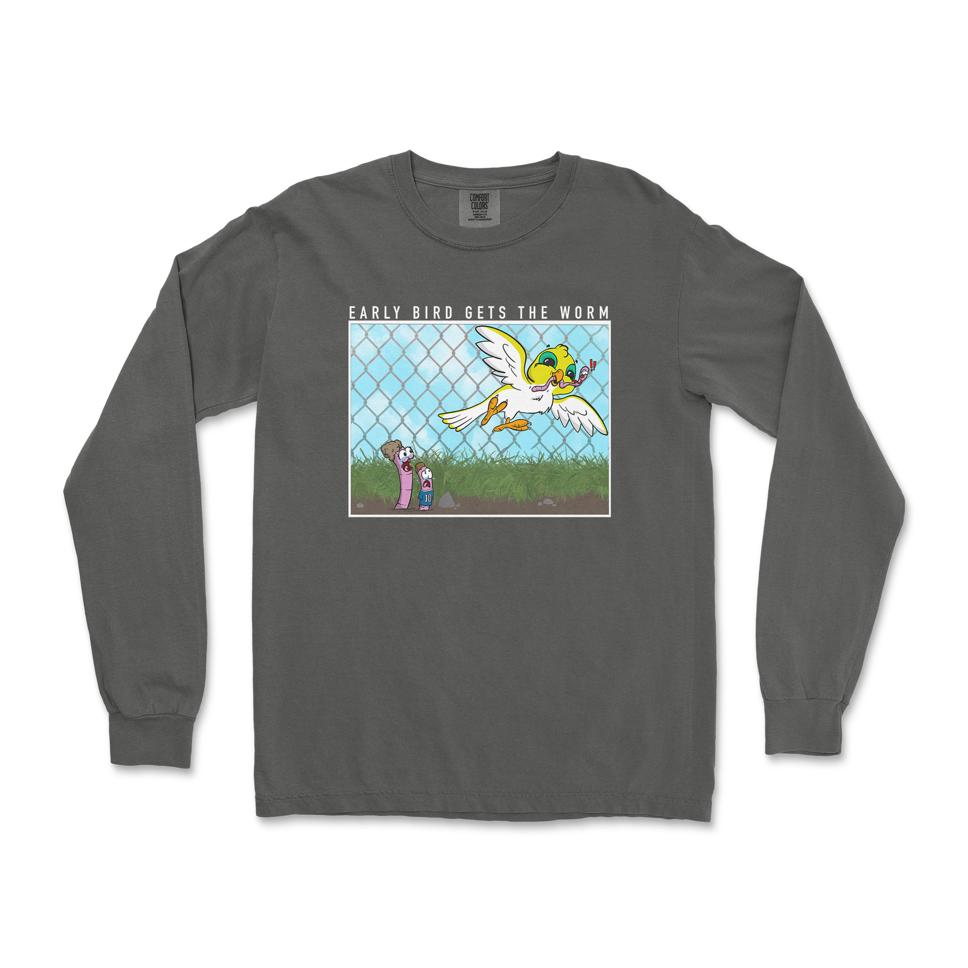 Comfort Colors Long Sleeve Early Bird in Pepper