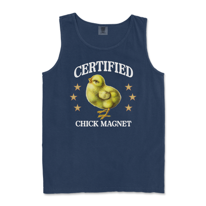 Comfort Colors Tank Top Chick Magnet in True Navy