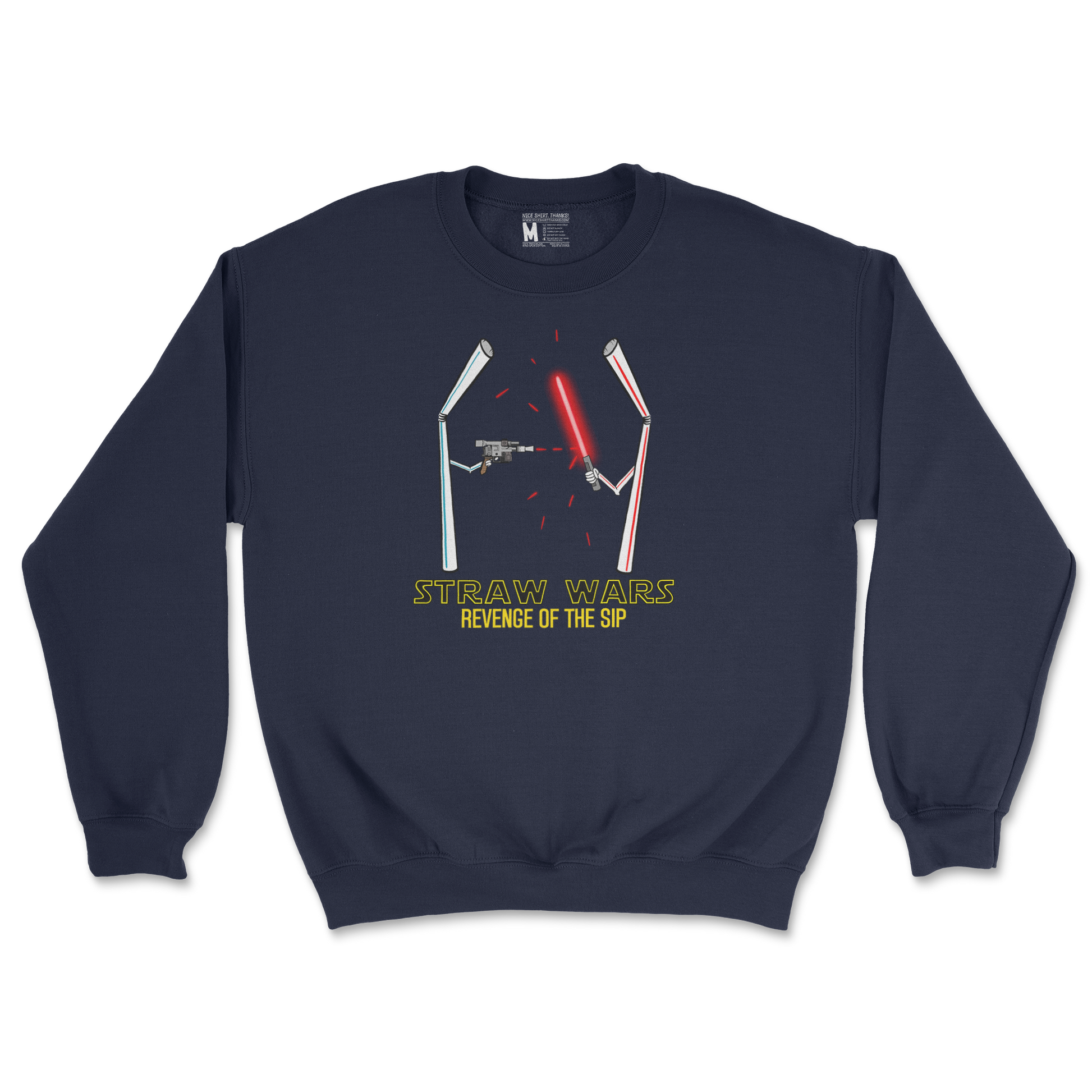 Gildan SoftStyle Crew Neck Straw Wars in Navy