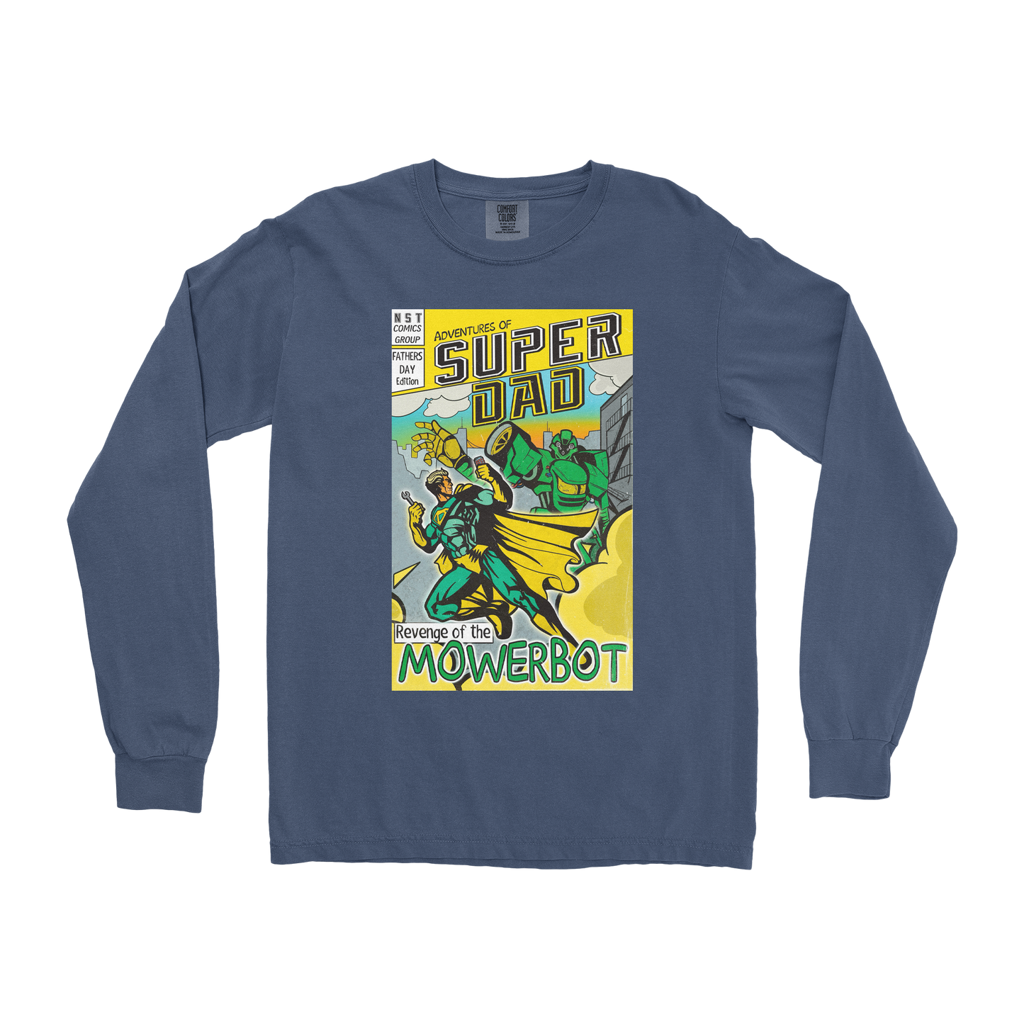 Comfort Colors Long Sleeve Super Dad in Midnight