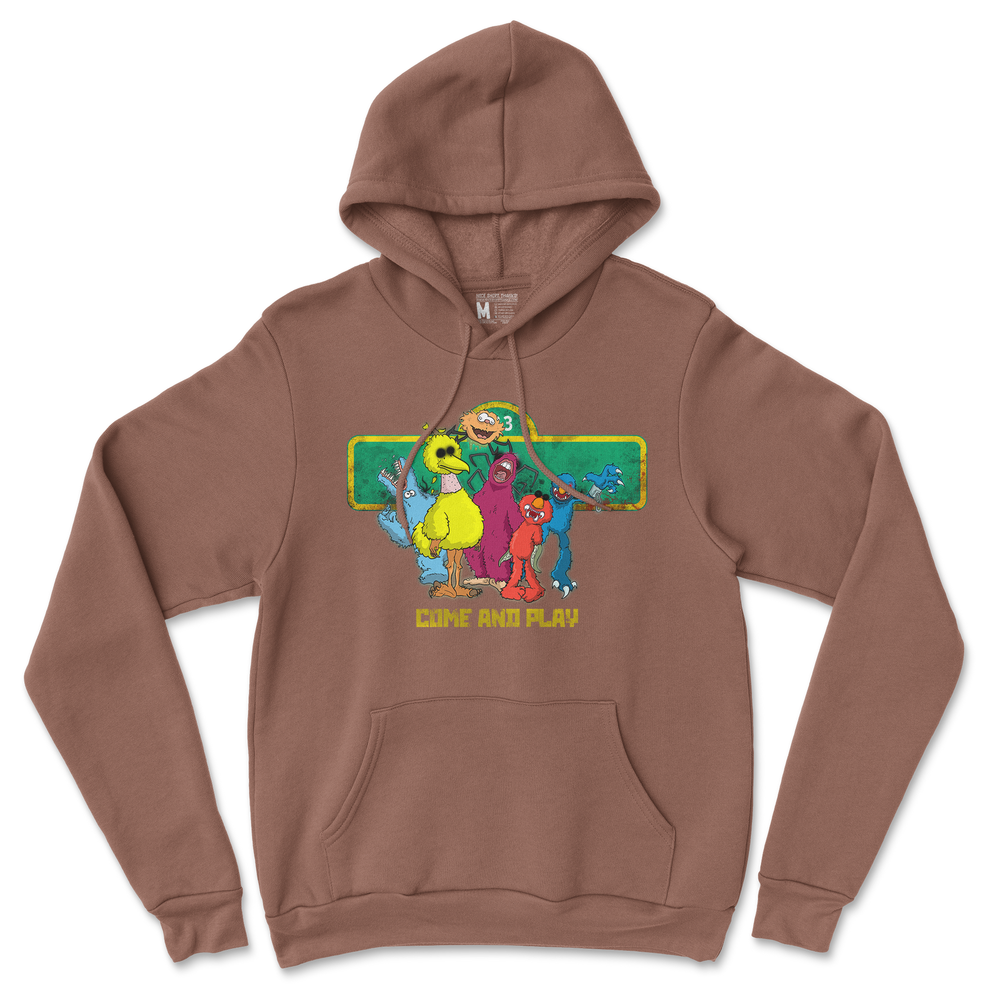 Gildan SoftStyle Hoodie Cursed Sesame Street in Cocoa