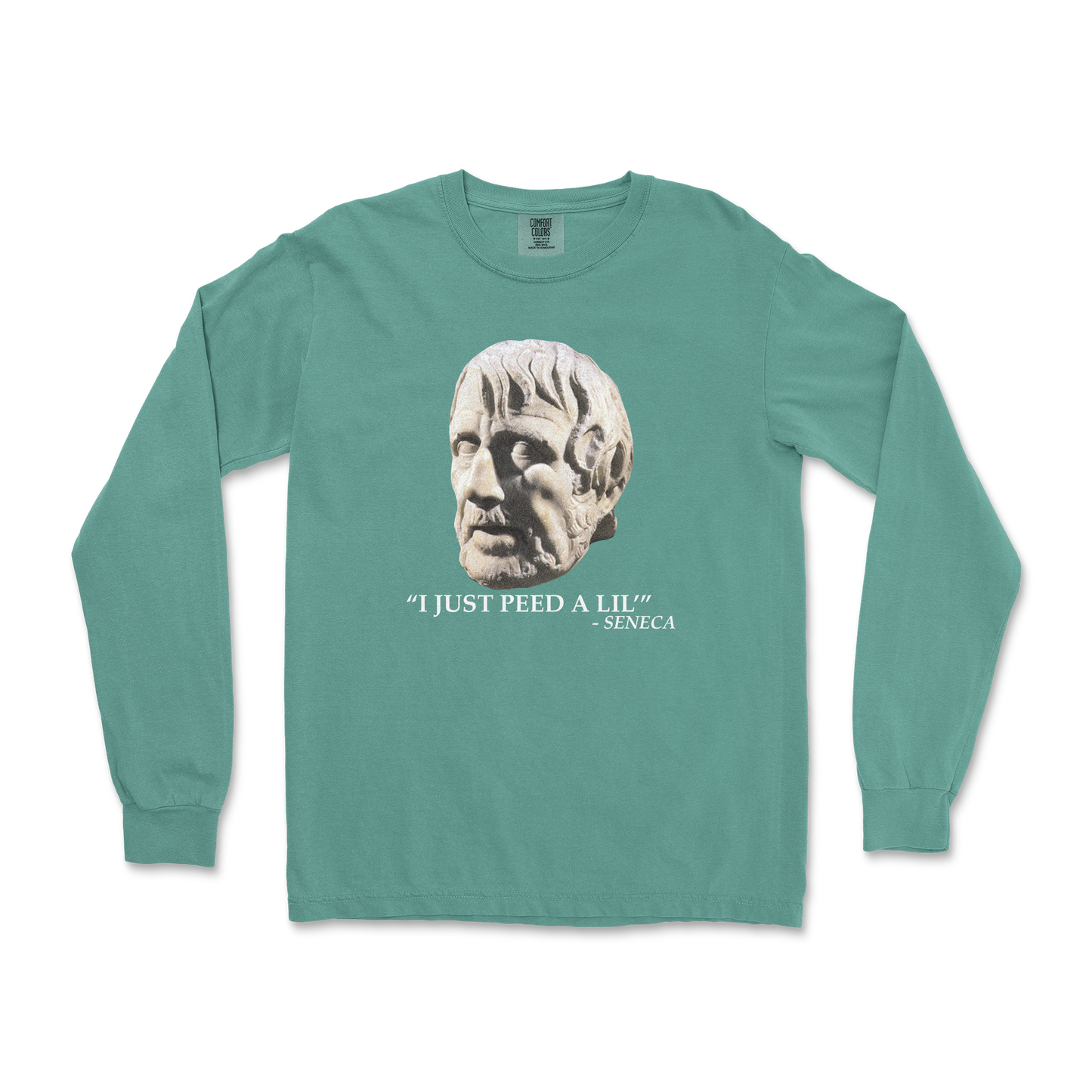 Comfort Colors Long Sleeve Seneca Pee in LightGreen