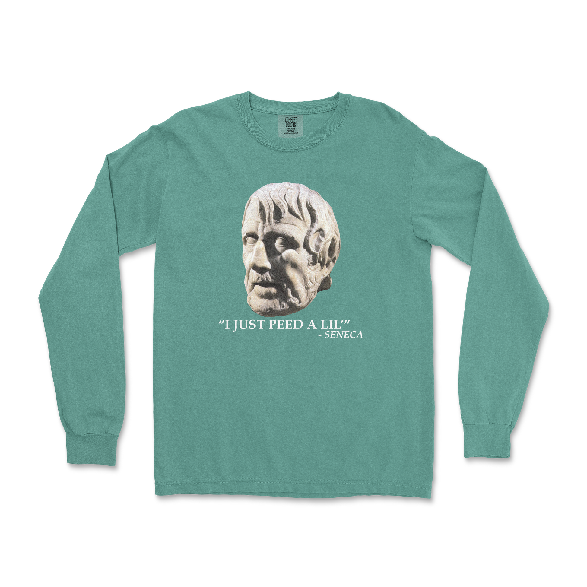 Comfort Colors Long Sleeve Seneca Pee in LightGreen