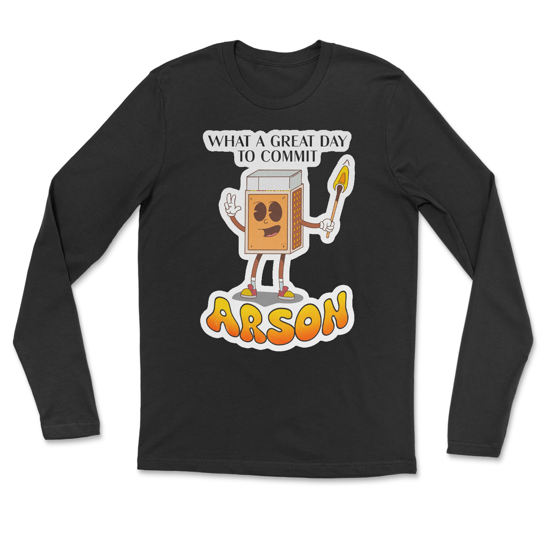 Heavy Blend Long Sleeve Commit Arson in Black