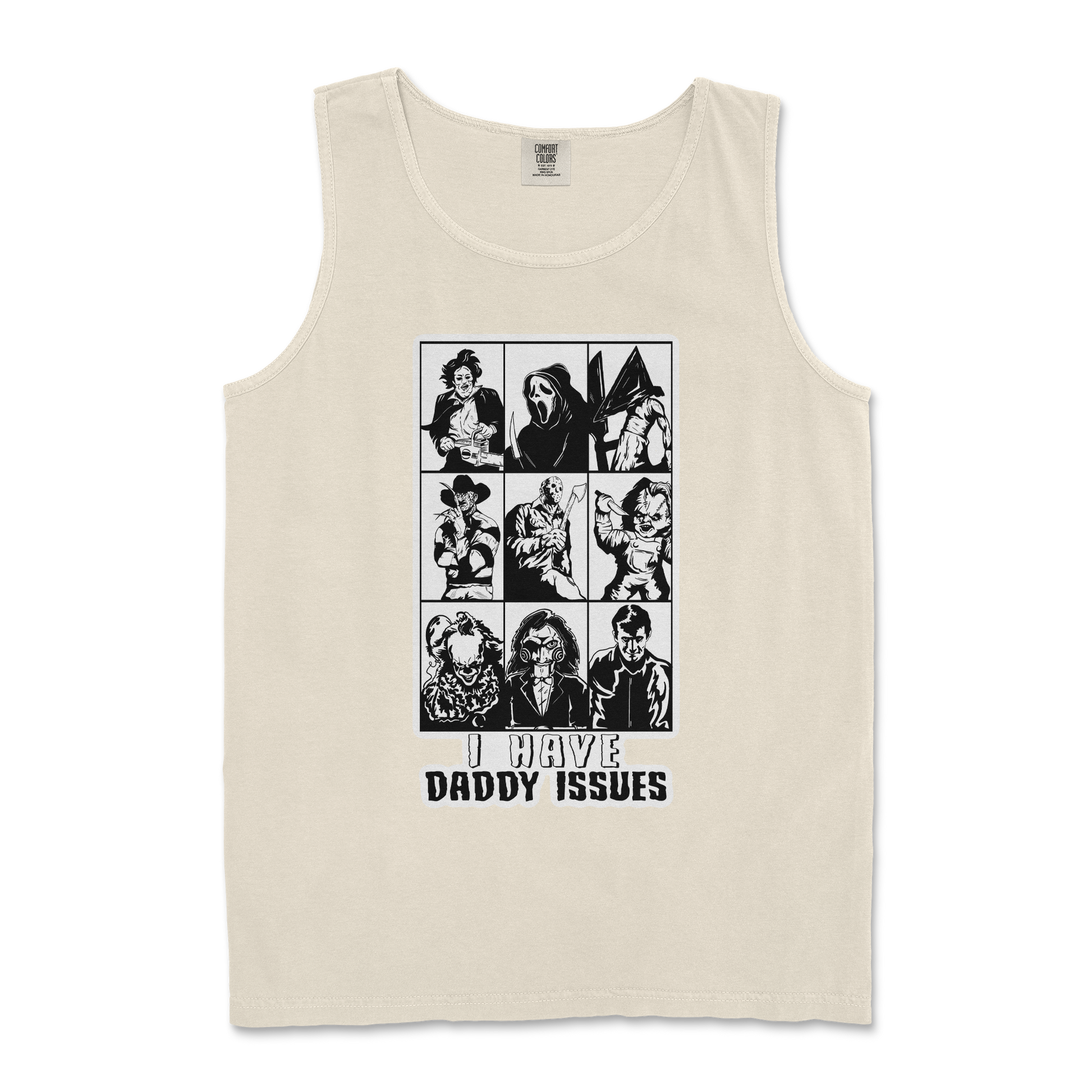 Comfort Colors Tank Top Daddy Issues  in Ivory