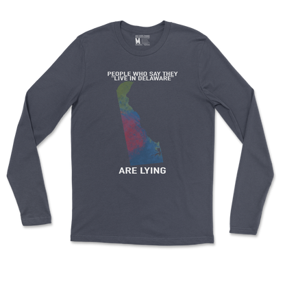 Gildan SoftStyle Long Sleeve Delaware Doesnt Exist in Navy