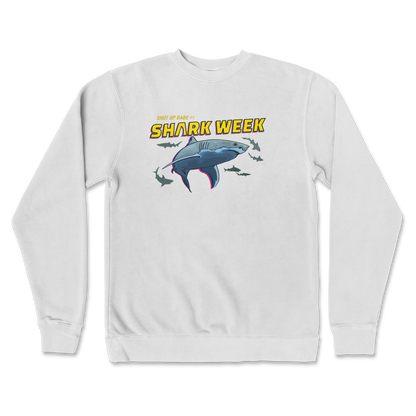 Independent Clothing Co. Crew Neck Shark Week in White