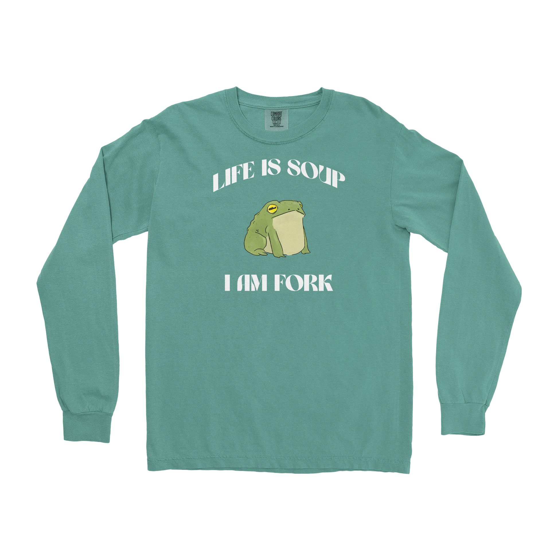 Comfort Colors Long Sleeve I Am Fork  in Light-Green